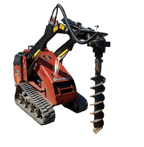 mini excavator with auger rental|hydraulic auger for mini excavator.